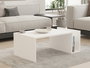 AUCUNE Mesa de centro MEMO Blanca con tapa elevable y almacenamiento